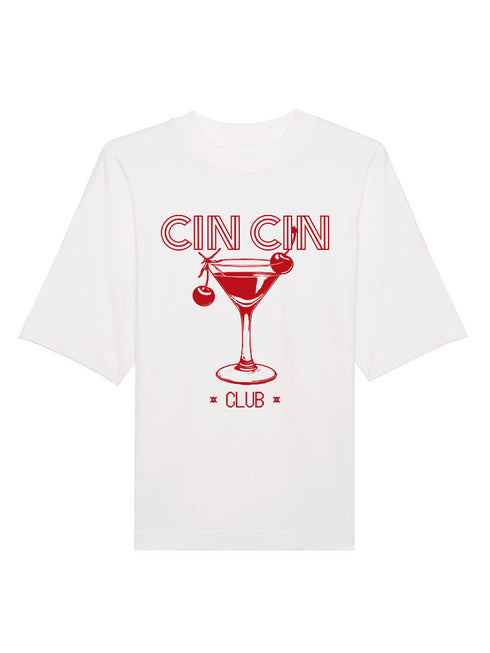 Crewneck Oversized T-shirt Cin Cin Club Red